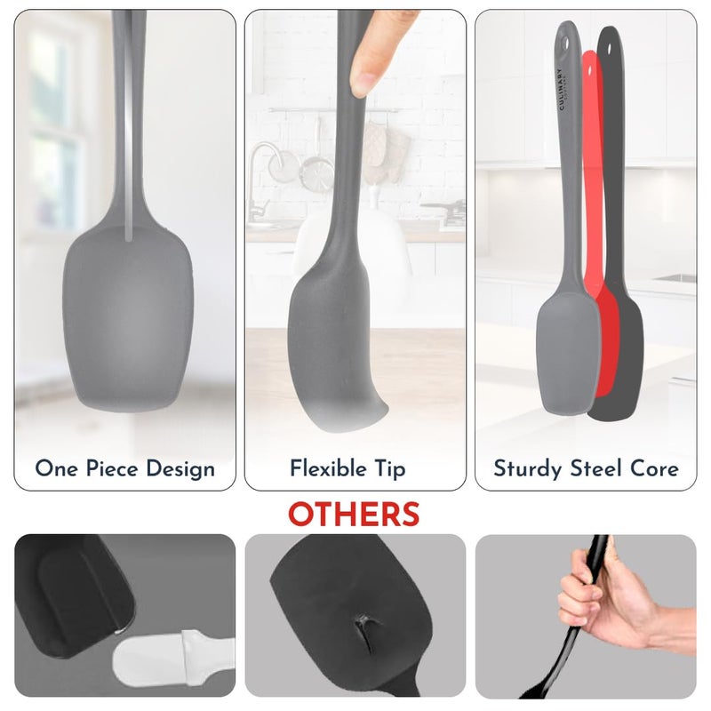 Culinary Couture 4-Piece Silicone Baking Spatula Set - Rubber Spatulas Silicone Heat Resistant, BPA-Free - Spatula Set for Nonstick Cookware - Baking Essentials - Image 3